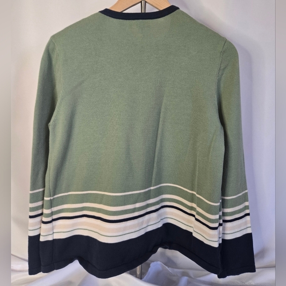 Croft & Barrow Faux 2-Piece Sweater Top Size M – Green Blue Cream Layered Look - Picture 7 of 7